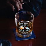 Personalized Cute Milk Bottle and Beer Mug Design 10 oz Whiskey Glass with Name and Year Home Decor Our First Father's Day Gift for Dad Wine Lovers