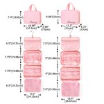 Bolsa de viaje personalizada acolchada con doble cierre de cremallera y múltiples compartimentos para maquillaje con nombre y gancho incorporado Regalo de cumpleaños de viaje de negocios para mujer