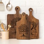 Personalized Engraved Tree of Life Reversible Cheese Charcuterie Grip Cutting Board with Text and Date Housewarming Wedding Gift for Family Friend