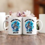 Personalized Doing Dad Shit Humorous Skull 11 oz 15 oz White Ceramic Coffee Mug with Name Father's Day Birthday Gift for Dad Family