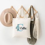 Personalisierte Note Initial Muster Canvas Tote Bag mit Namen Musik Festival Party Geburtstag Geschenk für Musiker Familie Freunde