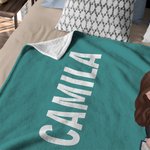 Personalisierte Multicolor Cartoon medizinischen Charakter weiche Decke mit Namen und Titel Anerkennung Geburtstagsgeschenk für Krankenschwester Arzt medizinisches Personal werfen