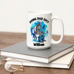 Personalized Doing Dad Shit Humorous Skull 11 oz 15 oz White Ceramic Coffee Mug with Name Father's Day Birthday Gift for Dad Family