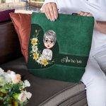 Bolsa personalizada con corona de flores de nacimiento y personaje de dibujos animados con nombre regalo de cumpleaños o Día de la Madre para mujeres