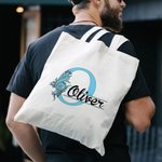 Personalisierte Note Initial Muster Canvas Tote Bag mit Namen Musik Festival Party Geburtstag Geschenk für Musiker Familie Freunde