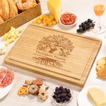 Personalised Family Life Tree 2-20 Names FSC Bamboo Charcuterie Chopping Board with Juice Groove Mother's Day Housewarming Gift for Family