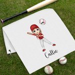 Personalisierte Cartoon Baseball-Charakter super saugfähige Waffel Sporthandtuch mit Namen Nummer Hanging Clip Geburtstag Team Geschenk für Baseball-Liebhaber