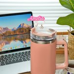 Personalized Multicolor 3D Printed Name Reusable Straw Topper with Initial Charm Accessory for Stanley Tumbler Birthday Gift for Women Girls