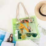 Bolsa transparente personalizada con flores de nacimiento personaje de dibujos animados y las iniciales regalo de cumpleaños para mujeres y chicas