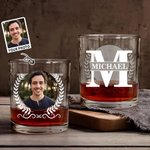 Bicchiere da whisky Old Fashioned da 10 oz con nome e iniziali Regalo di compleanno per la festa del papà per gli amanti del liquore