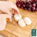 Personalized Airplane Heart Route FSC Bamboo Charcuterie Cutting Board with Names and Juice Groove Kitchen Anniversary Gift for Couples Family