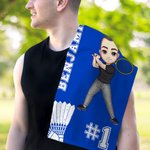 Personalisierte Ballsport Cartoon Charakter super saugfähige Waffel Sport Handtuch mit Namen und hängenden Clip Gym Workout Geburtstagsgeschenk für Sportliebhaber