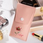 Personalisierte Retro-Ölmalerei Geburt Blume Name Make-up-Pinsel Tasche mit 8 Stück Make-up-Pinsel Jahrestag Party Geburtstag Geschenk für Frauen