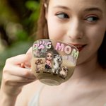 Personalized Dog Mom 3D Cartoon Girl and 1-4 Dogs Paw Print 16 oz Clear Glass Cup with Names Birthday Gift for Pet Lover Owner