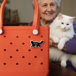 Personalized Acrylic Dog Cat Pet Silhouette Name Bag Button Charm Accessories for Bogg Birthday Beach Gift for Pet Owner Lover