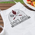 Personalized BBQ Grill Fork Element Stain-Resistant Kitchen Apron with Pocket and Texts Picnic Father's Day Birthday Gift for Dad BBQ Master