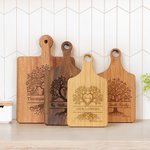 Personalized Engraved Tree of Life Reversible Cheese Charcuterie Grip Cutting Board with Text and Date Housewarming Wedding Gift for Family Friend
