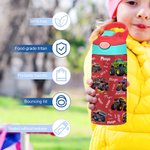 Personalized Extreme Stunt Lorry Name 12 oz Kid Insulated Water Bottle with Handle and Silicone Straw Birthday Back to School Gift for Boys Girls