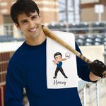 Personalisierte Cartoon Baseball-Charakter super saugfähige Waffel Sporthandtuch mit Namen Nummer Hanging Clip Geburtstag Team Geschenk für Baseball-Liebhaber