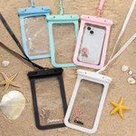 Personalized Birth Flower Waterproof Sealing Phone Pouch with Name and Detachable Lanyard Beach Vacation Birthday Gift for Friend Water Sports Lover