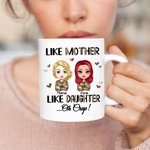 Taza de cerámica blanca personalizada para madre e hija con 'Like Mother Like Daughter' regalo para el Día de la Madre en oficina y hogar