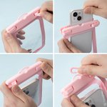 Personalized Birth Flower Waterproof Sealing Phone Pouch with Name and Detachable Lanyard Beach Vacation Birthday Gift for Friend Water Sports Lover