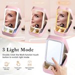 Personalisierte Cartoon Maniküre Name PU Leder Schmuckkasten mit einstellbaren LED Make-up Spiegel Beauty Salon Eröffnung Geburtstag Geschenk für Nageltechniker