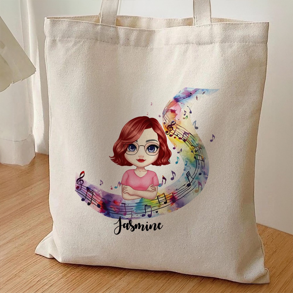 Sac en toile avec nom Cadeau d'anniversaire pour musicien Amis Famille