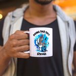 Personalized Doing Dad Shit Humorous Skull 11 oz 15 oz White Ceramic Coffee Mug with Name Father's Day Birthday Gift for Dad Family