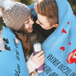 Personalized You Are My Penguin Heart Balloon Soft Throw Blanket with Initials Home Decor Birthday Valentine's Day Anniversary Gift for Couple