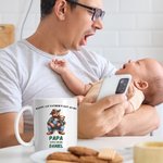 Personalized Cute Cartoon Hugging Bear Ceramic Mug with Name Father's Day Birthday Gift for Dad Grandpa