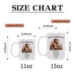 Personalized Cute Cartoon Hugging Bear Ceramic Mug with Name Father's Day Birthday Gift for Dad Grandpa