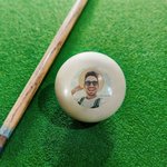 Personalised Photo Double Sided Billiards Cue Ball with Text Funny Father's Day Birthday Gift for Men Billiards Lovers
