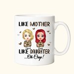 Taza de cerámica blanca personalizada para madre e hija con 'Like Mother Like Daughter' regalo para el Día de la Madre en oficina y hogar
