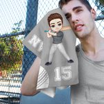 Personalisierte Ballsport Cartoon Charakter super saugfähige Waffel Sport Handtuch mit Namen und hängenden Clip Gym Workout Geburtstagsgeschenk für Sportliebhaber
