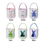 Panier de Pâques Motif Lapin de Pâques Sac Personnalisé avec Nom Brodé Cadeau de Pâques pour Enfants