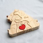 Casse-Tête en Bois Personnalisé avec 2-5 Noms Style de Chiens Décoration de Maison Cadeau Anniversaire pour Famille