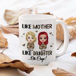 Taza de cerámica blanca personalizada para madre e hija con 'Like Mother Like Daughter' regalo para el Día de la Madre en oficina y hogar