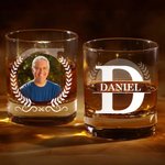 Bicchiere da whisky Old Fashioned da 10 oz con nome e iniziali Regalo di compleanno per la festa del papà per gli amanti del liquore