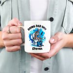 Personalized Doing Dad Shit Humorous Skull 11 oz 15 oz White Ceramic Coffee Mug with Name Father's Day Birthday Gift for Dad Family