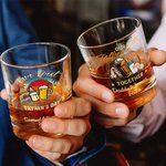 Personalized Cute Milk Bottle and Beer Mug Design 10 oz Whiskey Glass with Name and Year Home Decor Our First Father's Day Gift for Dad Wine Lovers