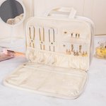 Bolsa de viaje personalizada acolchada con doble cierre de cremallera y múltiples compartimentos para maquillaje con nombre y gancho incorporado Regalo de cumpleaños de viaje de negocios para mujer