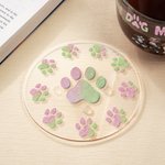 Personalized Dog Mom 3D Cartoon Girl and 1-4 Dogs Paw Print 16 oz Clear Glass Cup with Names Birthday Gift for Pet Lover Owner