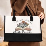 Borsa tote capiente in tela personalizzata in stile boho primaverile con motivi dei fiori di campo regalo di fine anno scolastico per insegnanti