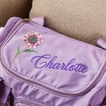 Personalised Multi-compartment Birth Flower Waterproof Nylon Travel Duffel Bag with Name and Shoulder Strap Birthday Gift for Women