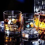 Personalized Cute Milk Bottle and Beer Mug Design 10 oz Whiskey Glass with Name and Year Home Decor Our First Father's Day Gift for Dad Wine Lovers