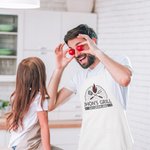 Personalized BBQ Grill Fork Element Stain-Resistant Kitchen Apron with Pocket and Texts Picnic Father's Day Birthday Gift for Dad BBQ Master