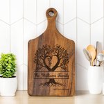 Personalized Engraved Tree of Life Reversible Cheese Charcuterie Grip Cutting Board with Text and Date Housewarming Wedding Gift for Family Friend