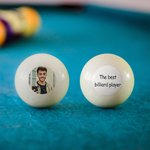 Personalised Photo Double Sided Billiards Cue Ball with Text Funny Father's Day Birthday Gift for Men Billiards Lovers