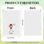 Personalisierte Cartoon Baseball-Charakter super saugfähige Waffel Sporthandtuch mit Namen Nummer Hanging Clip Geburtstag Team Geschenk für Baseball-Liebhaber